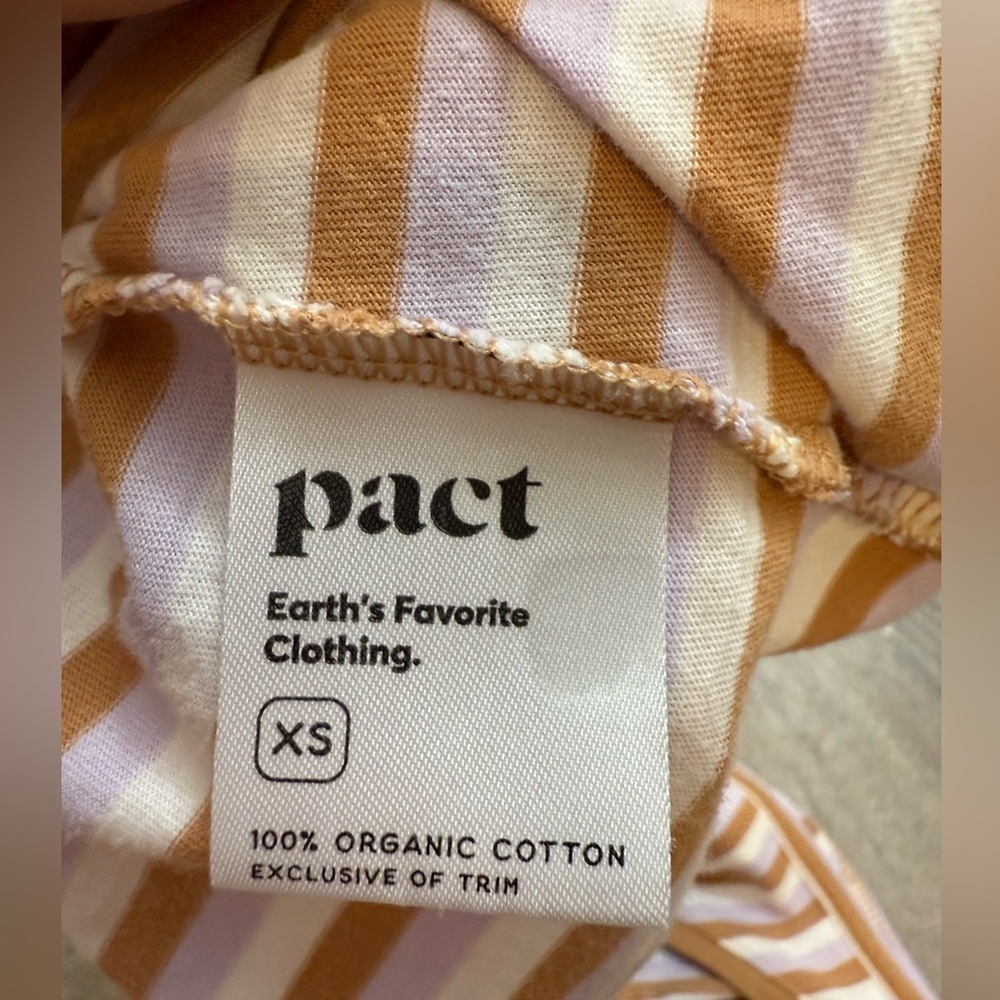 Pact Purple Orange Soho Stripe Organic Cotton Softspun Tank Top XS - Picture 7 of 10